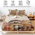 thumbnail image 5 of Queen Size Fitted Sheet Set - Fall Mushroom Hedgehog 3 Piece Bedding Sets 16" Deep Pocket Fitted Sheet with 2 Pillowcases, Thanksgiving Rustic Brushed Microfiber Hotel Luxury Bed Sheets, 5 of 9