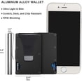 thumbnail image 4 of Minimalist Metal Wallet With Money Clip - Slim Aluminum Credit Card Holder Rfid Blocking Front Pocket Wallets For Men And Women(black), 4 of 5
