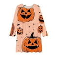 thumbnail image 4 of Odeerbi Toddler Girls Skater Twirl A-Line Dress Long Sleeve Pleated Dancing Dress Spring Fall Halloween Dress 4-14 Years Children Halloween Printed Princess Dress Toddler Clothes Orange, 4 of 4