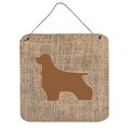 thumbnail image 1 of Cocker Spaniel Burlap And Brown Aluminium Metal Wall Or Door Hanging Prints, 1 of 1