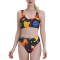 thumbnail image 2 of Picia Dinosaurs in Space Women's High Waisted Bikini Scoop Neck Swimsuit Two Pieces Bathing Suit-XX-Large, 2 of 8