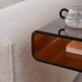 thumbnail image 2 of Glass Nightstand,Bronw Side Table,S-Shaped End Table for Living Room,Bedside Table for Bedroom, 2 of 7