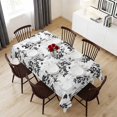 thumbnail image 6 of Black Gray Fruit Table Cloth Waterproof Tablecloths, Vintage Plant Nature Botanical Flower Tablecloth Dining Table Cover for Kitchen Party Tabletop Outdoor, Rectangle Tablecloth 54x108 Inch, 6 of 9