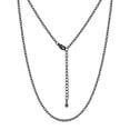 thumbnail image 1 of Silovra Mujeres Hombres Collar de cadena de acero inoxidable Negro Rolo Cadena de cable para colgante, 2 mm de ancho, 1 of 8