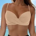 thumbnail image 2 of gdxvjhbj Women Underwire Bikini Top Only Push Up Swim Top Bra Swimsuit Tops Padded Bathing Suit Top (Beige,XL), 2 of 9