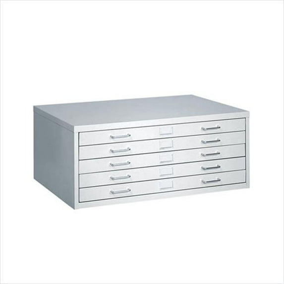 Small Facil 5 Drawer Flat File in Light Gray