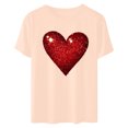thumbnail image 5 of VKOYWKM Valentine Shirts Women Heart Graphic Tees Spring Short Sleeve T Shirts Romantic Valentine's Day Party Tshirts, 5 of 7