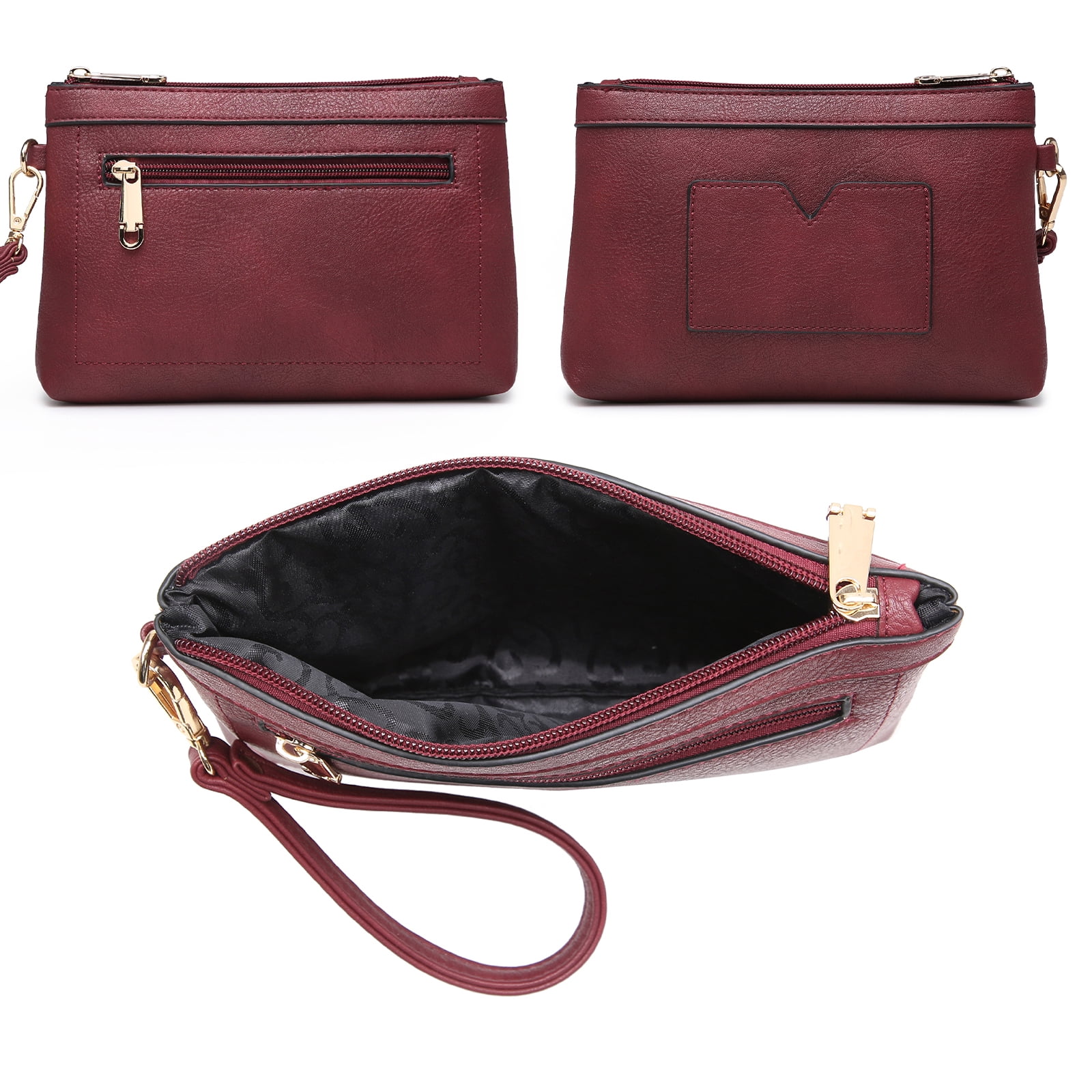 MKP Womens Satchel Female Handbags Two Tone Vegan Leather Shoulder Bag with Wallet 2pcs Set