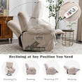 thumbnail image 4 of EUROCO 33.5"W Oversized Power Lift Recliner Chair Recliners for Elderly with Heat, Vibration and Massage Velvet Recliner Chair for Living room with Side Pocket,Beige, 4 of 7