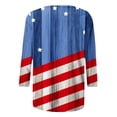 thumbnail image 5 of Usmixi Shirts for Women 4th of July Independence Day Loose Fit Pullover Summer Casual Round Neck 3/4 Sleeve Star Flag Print Ladies Blouses Blue l, 5 of 5