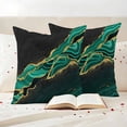 thumbnail image 3 of Green Marble Outdoor Waterproof Pillow Covers, Gold Abstract Vintage Modern Ombre Art Decorative Square Throw Pillowcase Sofa Cushion Sham for Patio/Couch/Chair, 24"x24" 2 Pack, 3 of 8