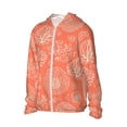 thumbnail image 3 of Goofa Beautiful Corals Printed Women's UPF 50+ Sun Protection Hoodie Jacket Lightweight Long Sleeve Sun Shirt for Women with Pocket Hiking Outdoor-Small, 3 of 9
