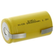 Exell D Size 1.2V 5000mAh NiCD Rechargeable Battery with Tabs
