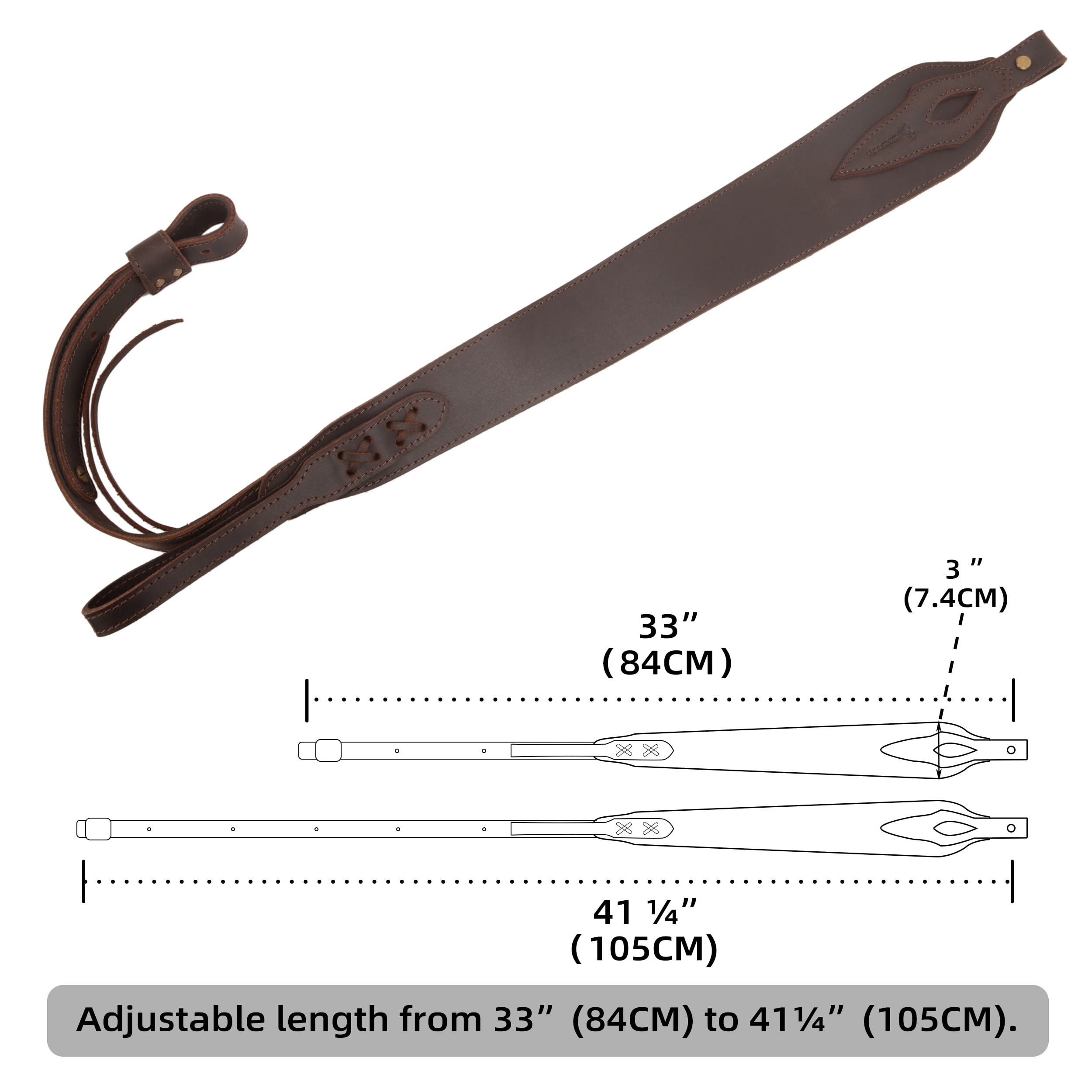 WAYNE'S DOG No Drill Leather Gun Recoil Pad Buttstock +Gun Barrel Mount+Sling