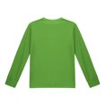 thumbnail image 5 of Cotton T-Shirts for Girls Long Sleeve Casual Solid Color Base Tees Chest Pocket Crew Neck Soft Layer Tshirts (5 Years, Green #A), 5 of 7