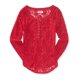 thumbnail image 1 of Camiseta henley de encaje Floral transparente Aeropostale mujer rojo grande, 1 of 2