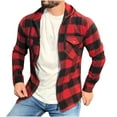 thumbnail image 3 of Floenr Mens T Shirts,Men's Fashion Casual Comfortable Hooded Plaid Shirt Jacket Long Sleeve Top, 3 of 3