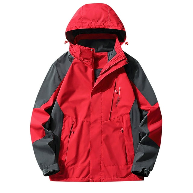 DecSea Men's Softshell Jacket with Hood Fleece Lined Windbreaker Lightweight Waterproof Jackets for Hiking