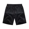 thumbnail image 3 of Men's Elastic Waist Zippered Pocket Training Shorts, Fitness Gym Shorts, Athletic Workout Shorts, Polyester Quick Dry & Breathable, For Running, Jogging, Sports, Summer | JASKFLY,Black L, 3 of 9