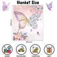 thumbnail image 2 of Butterfly Floral Throw Blanket Gifts for Girls, Watercolor Butterfly Flowers Soft Cozy Flannel Blanket for Kids, 40 x 50 Inch Pink Purple Butterfly Spring Fuzzy Blanket for Women Couch Bed Bedroom, 2 of 6