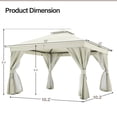 thumbnail image 3 of LAUSAINT HOME 12'x12' Outdoor Patio Gazebo, Heavy Duty Semi-Permanent Gazebo Tent with Double Roof, Mosquito Netting & Privacy Curtains, Metal Frame Backyard Canopy for Garden, Lawn, Party, White, 3 of 11