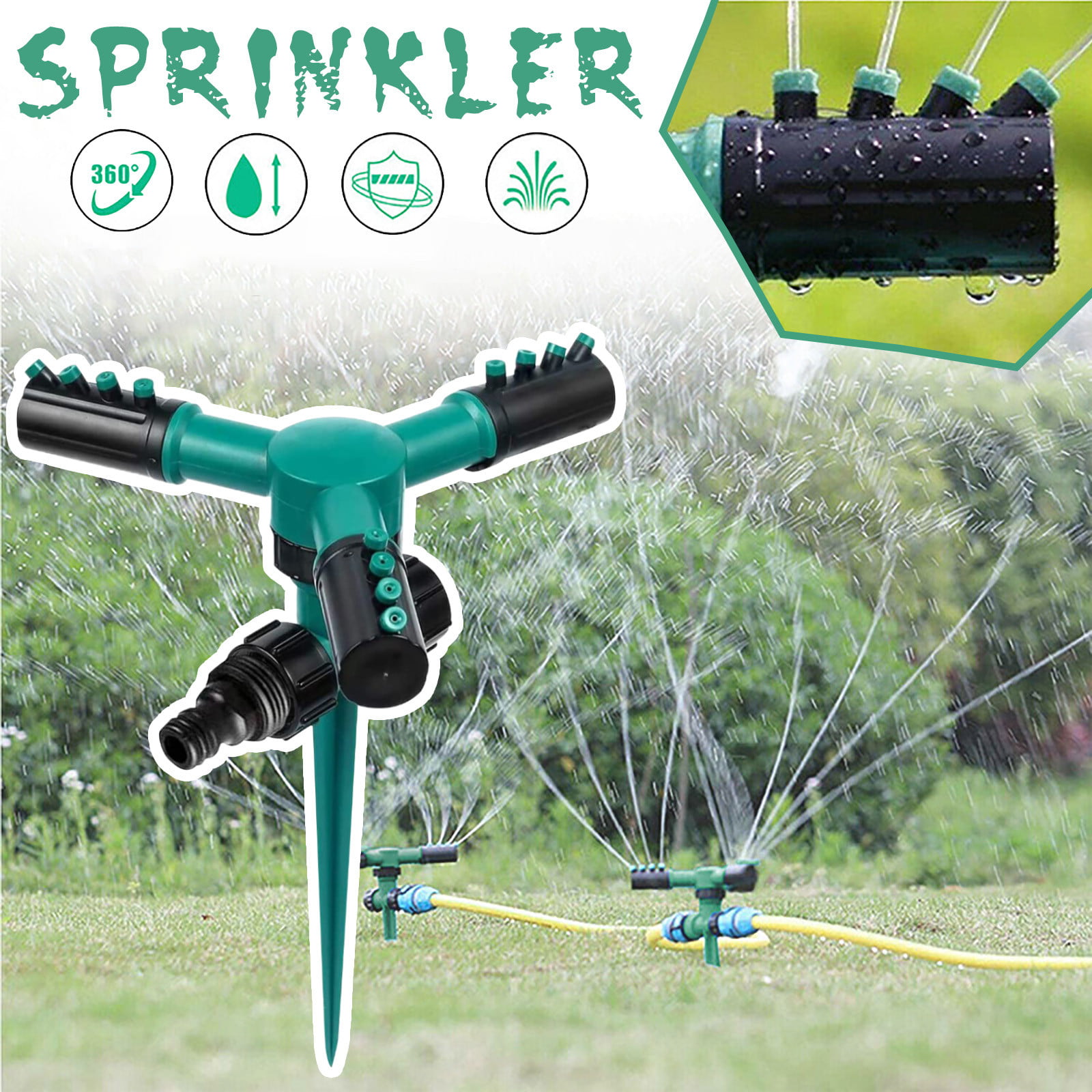 Details about   360° Lawn Circle Rotating Water Sprinkler Garden Pipe Hose Irrigation System Hot 