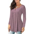 thumbnail image 4 of VERABENDI Women's Plus Size Tops Blouses Long Sleeve Button Up V-neck Tunic Shirts, M-4XL, 4 of 4