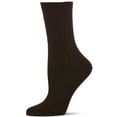 thumbnail image 2 of MeMoi Women's Silky-Soft Ribbed Rayon Blend Crew Sock - Womens - Female, One Size, Brown, 2 of 6
