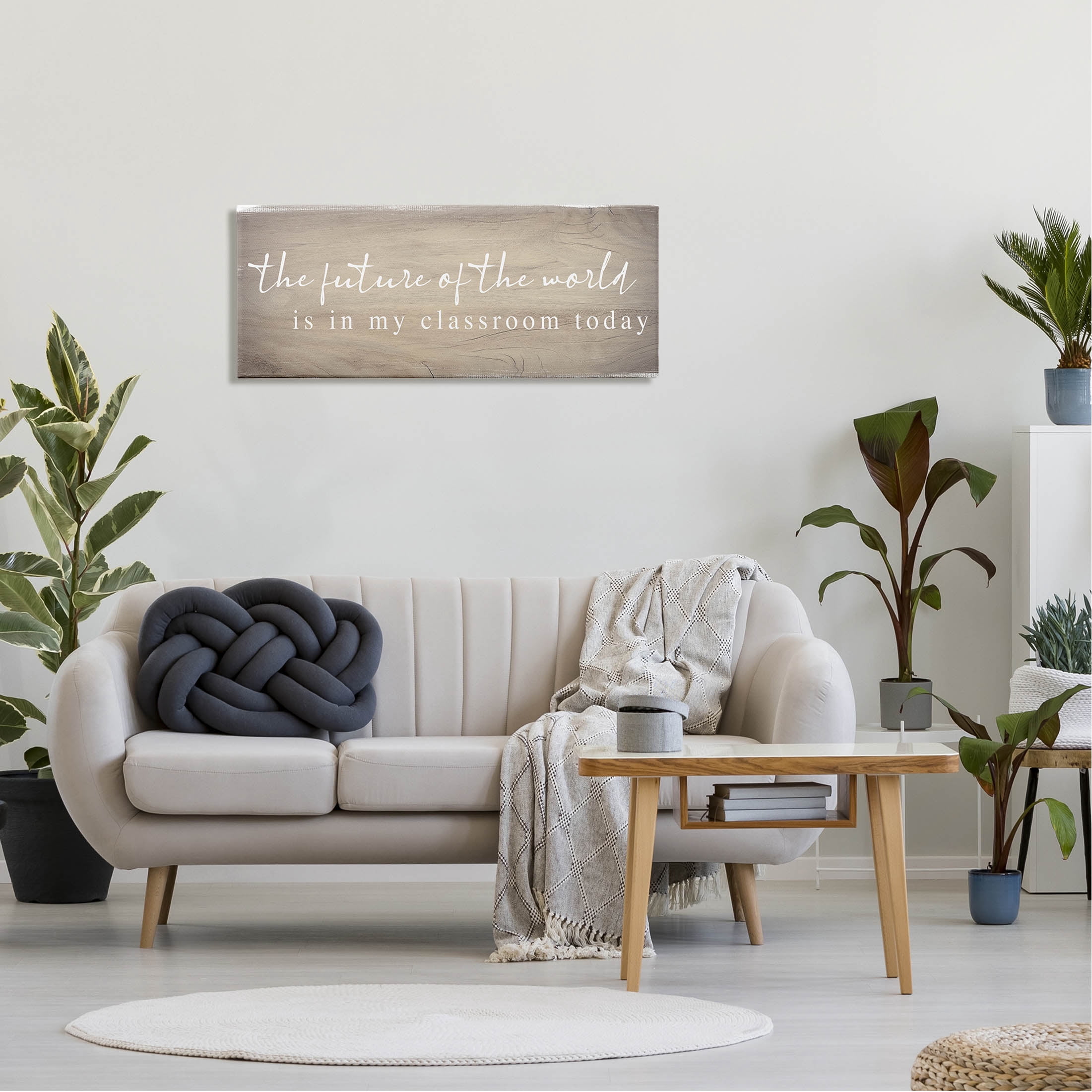 Stupell Industries Rustic Classroom Teacher Quote Graphic Art Gallery Wrapped Canvas Print Wall Art, Design by Daphne Polselli