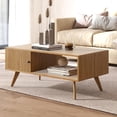 thumbnail image 7 of Manxile Fluted Coffee Table with Storage, Modern Coffee Tables with Tambour Door for Living Room, Natural, 7 of 7