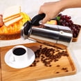 thumbnail image 2 of Moka Coffee Maker, Coffee Maker Stove, Exquisite Appearance Ergonomic  Handle Safe Healthy Coffee Shop For Home Tea Restaurant Office, 2 of 3