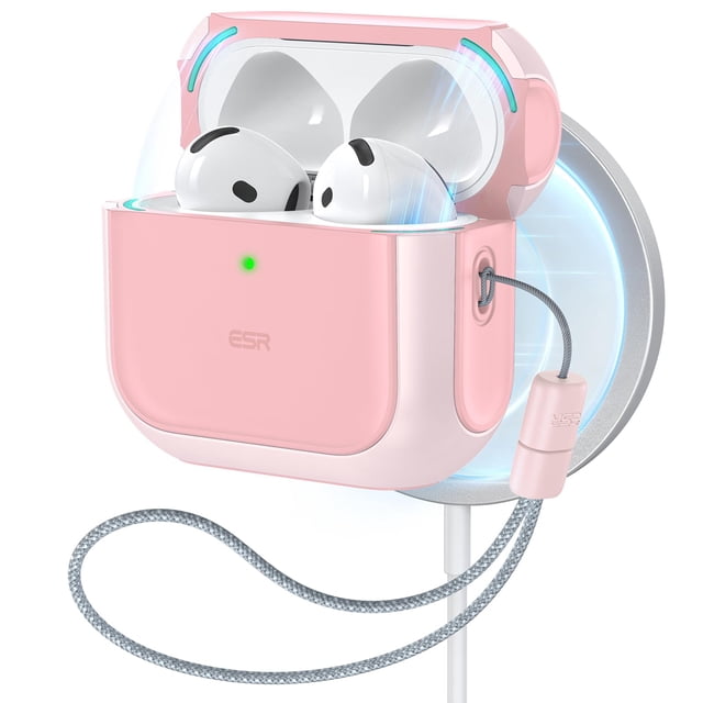 Funda para AirPods 4 ESR Orbit Hybrid Drop Protection, rosa