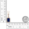 thumbnail image 3 of Gem Stone King 10.60 Ct Octagon Blue Created Sapphire 18K Rose Gold Plated Silver Pendant, 3 of 4