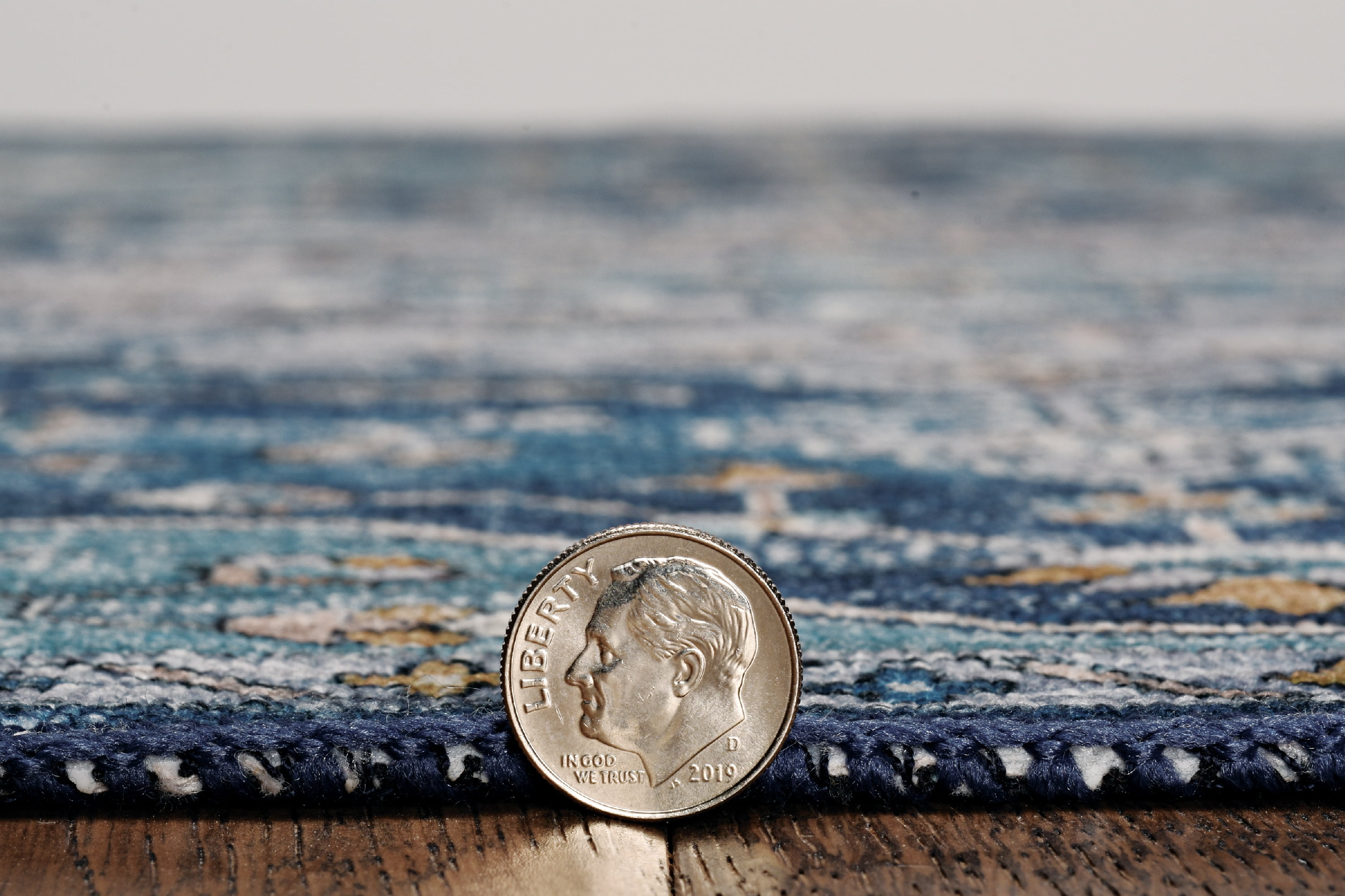 Linon Home Décor Washable Sariah Area Rug or Runner Collection, Teal and Ivory, 5' x 7'
