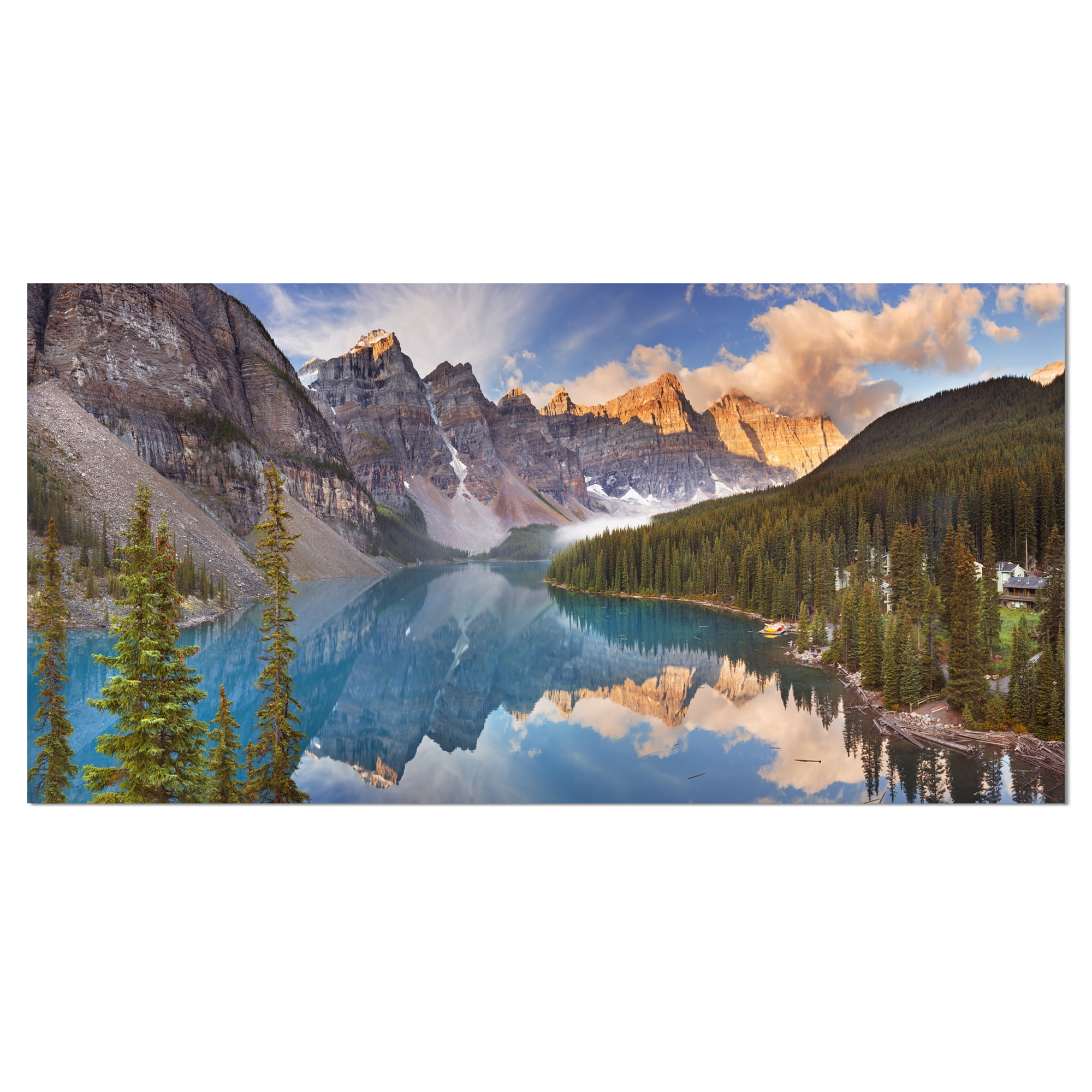 Beautiful Nature Lake Landscape Poster Mountain Reflection Canvas Pictures 