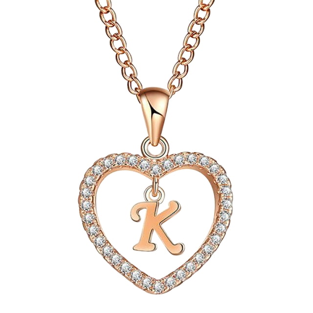 Collar para mujer, joyería para mujer, joyería de moda para mujer, regalo para mujer, cadena con colgante de 26 letras en inglés, collar con alfabeto