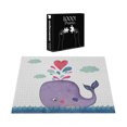 thumbnail image 4 of Ambesonne Whale Jigsaw Puzzle, Smiling Whale with Cloud, Heirloom-Quality Fun Activity for Family Durable Cardboard, 1000 pcs, Purple Blue and Red, 4 of 6