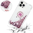 thumbnail image 5 of Glitter Clear Sparkly Bling Case for Apple iPhone 15 Pro Max, Flowing Liquid Quicksand Cover with Diamond Ring Holder Case for iPhone 15 Pro Max  Rose Gold, 5 of 14