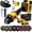 Yellow+Full Kit with Case +2 Batteries, variant on Wapentake 21V Cordless Angle Grinder with 2 Batteries 4.0Ah MAX Battery 11000rpm for Cutting Grinding Polishing