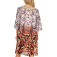 thumbnail image 2 of Sakkas Dona Women's Casual Swing 3/4 Sleeve Floral Print Boho Cocktail Midi Dress - ORM405-Multi - One Size, 2 of 5