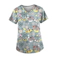 thumbnail image 2 of Top exfoliante con escote en V, manga corta, multiusos para mujeres, para SPA, cosmetología, camisa fácil de limpiar, uniforme de trabajo de enfermera SG, 2 of 8