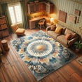 thumbnail image 3 of Ambesonne Moth Decorative Rug Carpet, Bohemian Sun and Wingy Animals, 2' 2" x 3' 7", Blue Grey Apricot Beige, 3 of 5