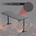 thumbnail image 3 of Bureau de Jeu pour PC en Forme de T, 55 Pouces x 23 Pouces Table Ergonomique pour Ordinateur, Écriture et Étude avec Porte-Gobelet et Crochet pour Écouteurs pour Ados et Adultes Joueurs, 3 of 7
