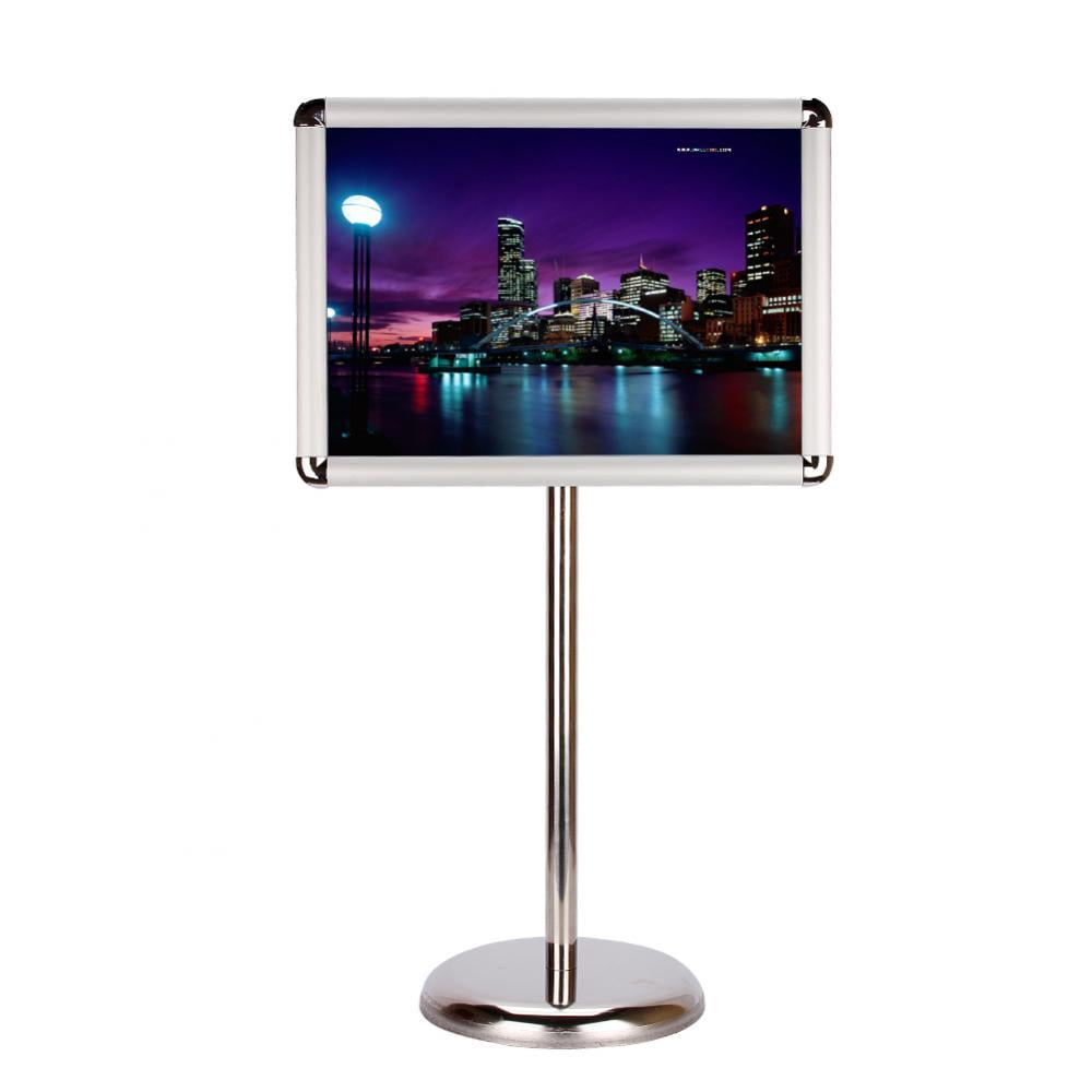Adjustable A4 Information Display Pedestal Sign Floor Holder Stand Poster Silver