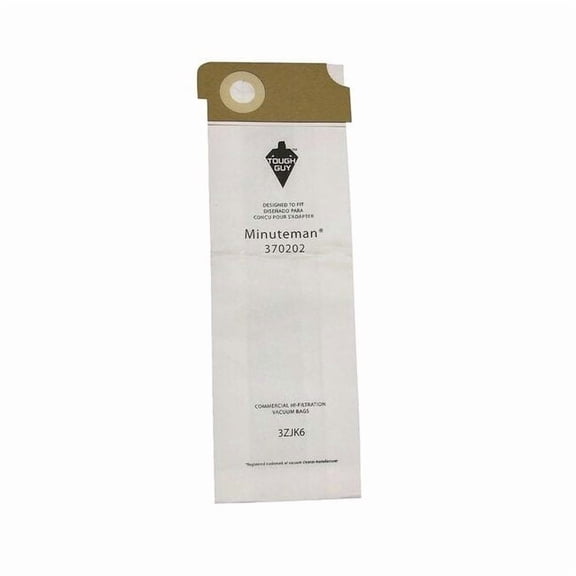 Tough Guy Vacuum Bag,1/2 in H,Paper,PK10 3ZJK6