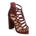 thumbnail image 1 of Delicious FI60 Women Nubuck Peep Toe Caged Block Heel Sandal, 1 of 5