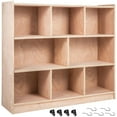 thumbnail image 3 of KFFKFF Cubby Rolling Storage Unit with 8 Sections, 3-Tier Cubby Organizer Shelf, Ideal for Classroom, Daycare, and Home Use, Preschool Storage Solution in Natural Finish, 3 of 9