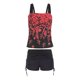 thumbnail image 3 of Gibobby Trajes de Natación para Mujer Traje de baño de playa Bikini Suspender Split Set Print Large Digital Women's Swimwears Tankinis Set(Rojo,CH), 3 of 5