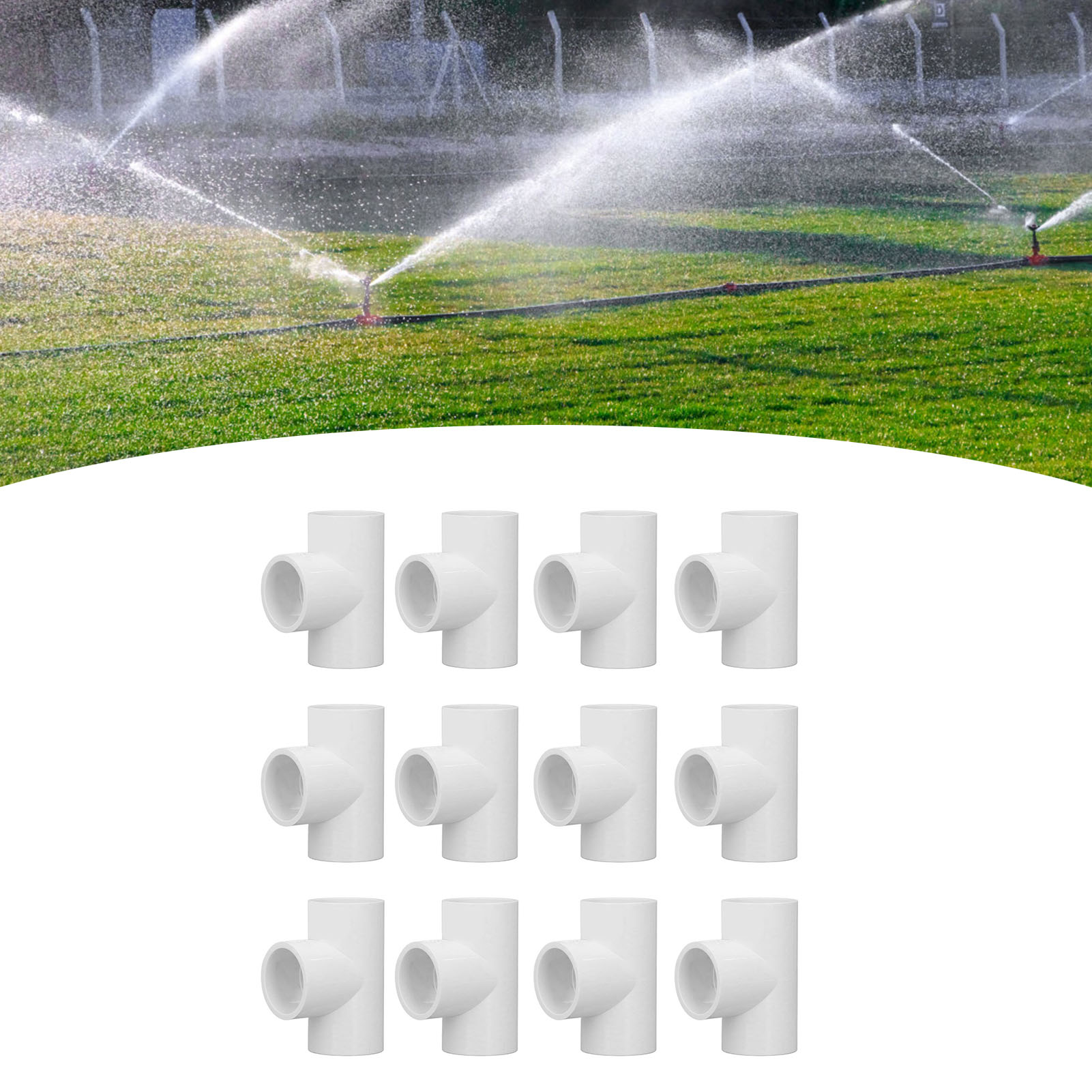 Zaqw Water Pipe Joints, PVC Tee Pipe Fittings Light Weight Interior