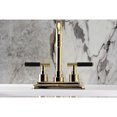 thumbnail image 3 of Kingston Brass KS6642CKL Double-Handle 3-Hole Deck Mount 4-Inch Centerset Bathroom Faucet with Brass Pop-Up in Polished Brass, 3 of 8